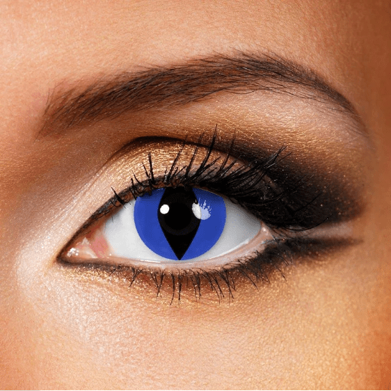 Cosplay Cat Eye Blue Coloured Contact Lenses Secondary image