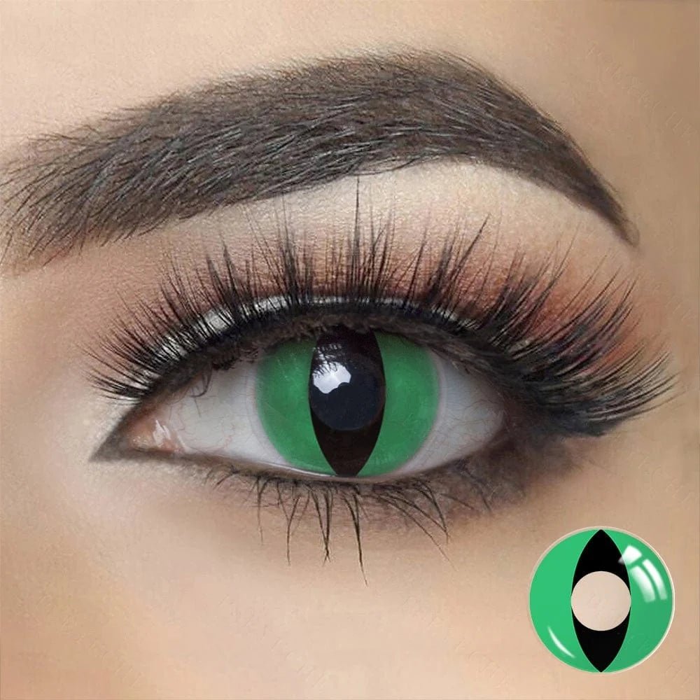 Cosplay Cat Eye Green Coloured Contact Lenses - BEAUEYE (UK) Main image