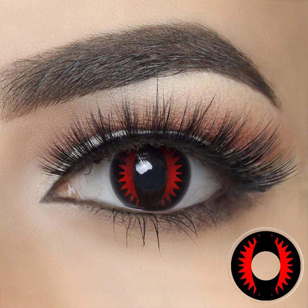 Cosplay Cat Eye Lash Red Coloured Contact Lenses - BEAUEYE (UK) Main image
