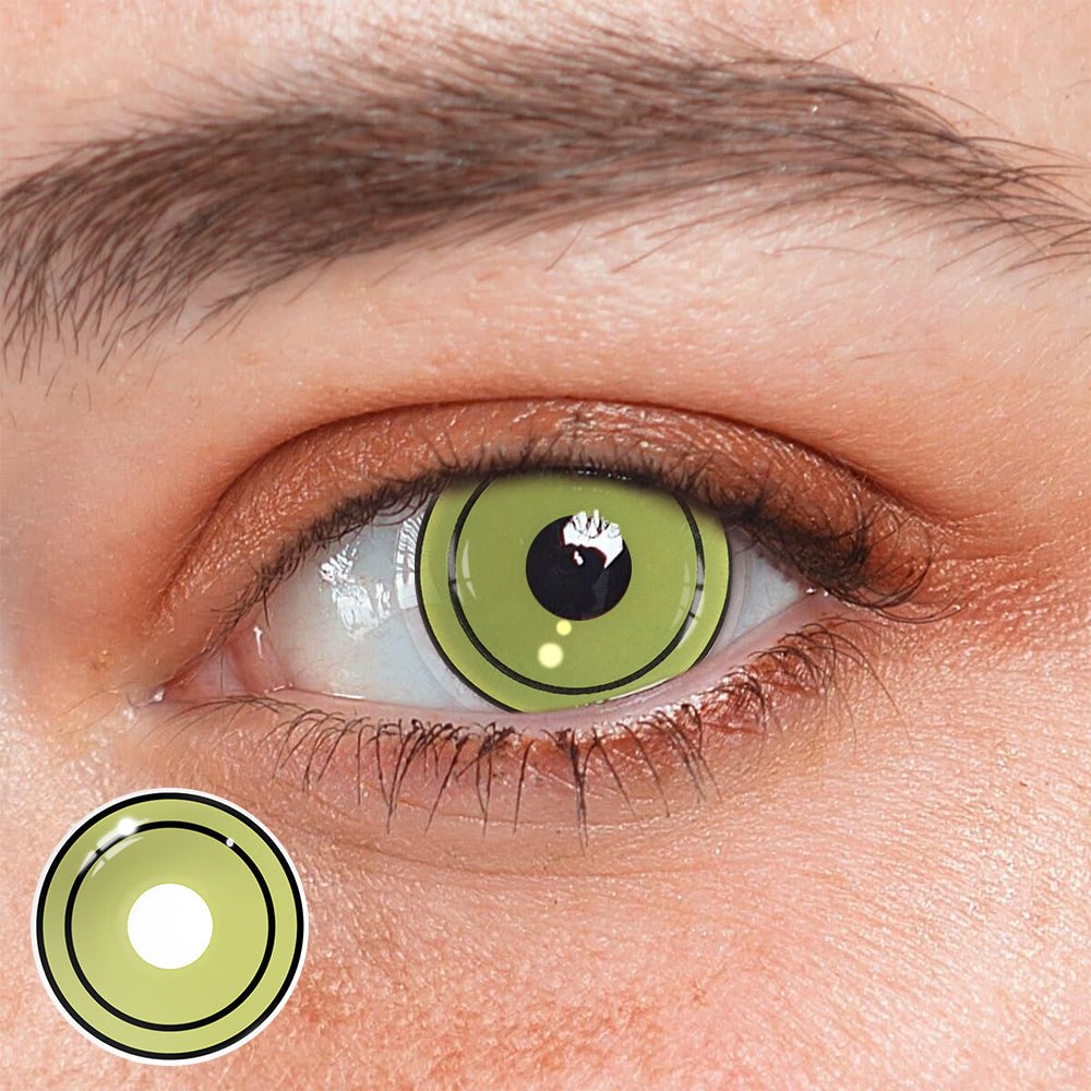 Cosplay Circle Line Black Green Coloured Contact Lenses - BEAUEYE (UK) Main image