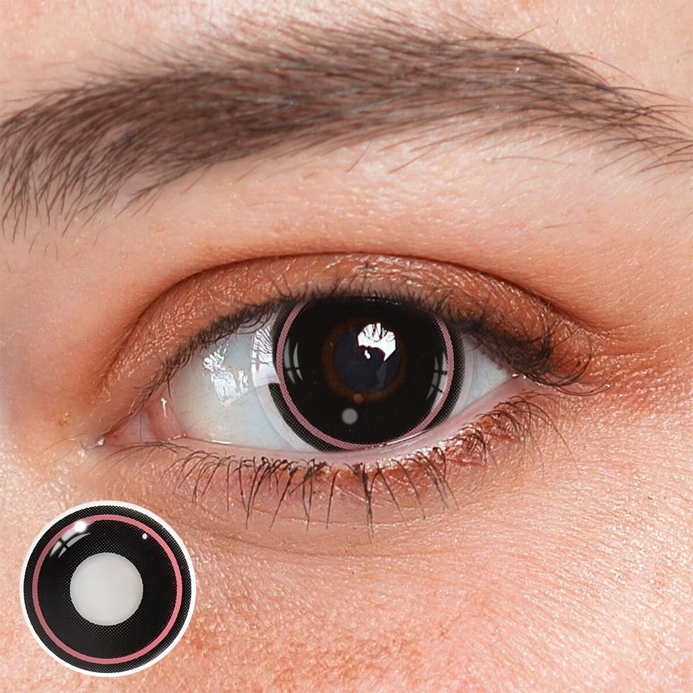 Cosplay Circle Line Black Pink Coloured Contact Lenses - BEAUEYE (UK) Main image