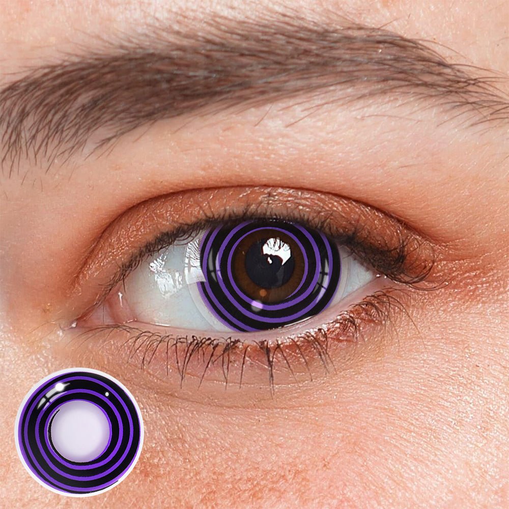 Cosplay Circle Line Black Purple Coloured Contact Lenses - BEAUEYE (UK) Main image