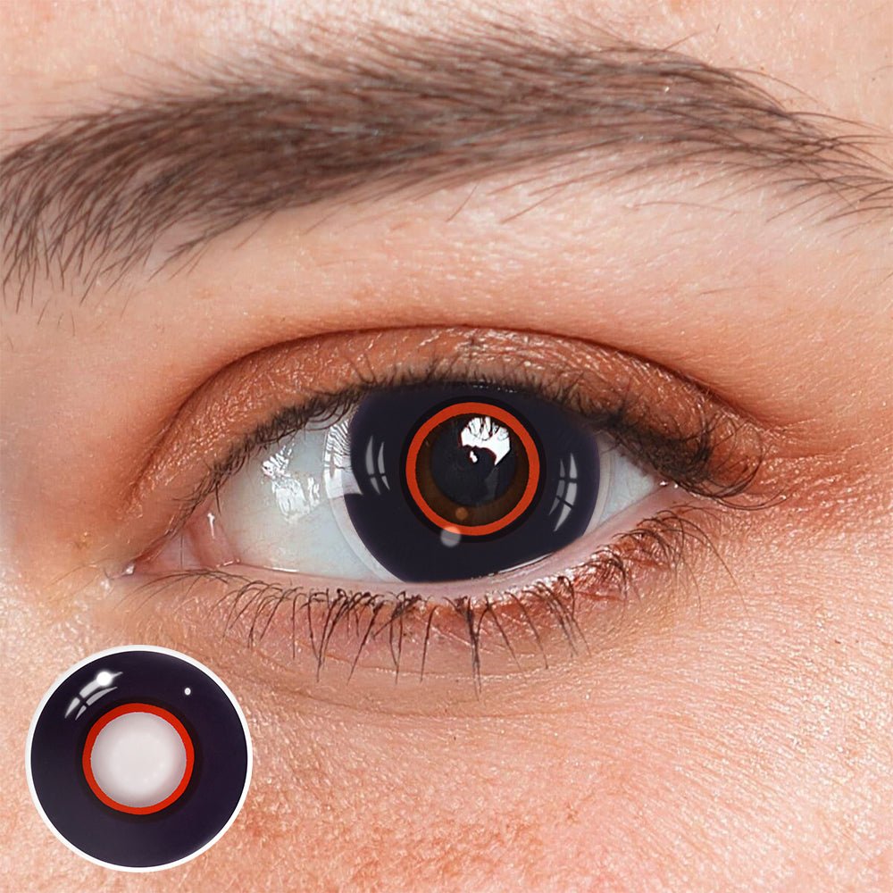 Cosplay Circle Line Black Red Coloured Contact Lenses - BEAUEYE (UK) Main image