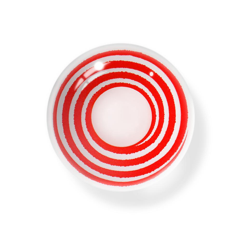 Cosplay Circle Line Curl Red White Coloured Contact Lenses Secondary image