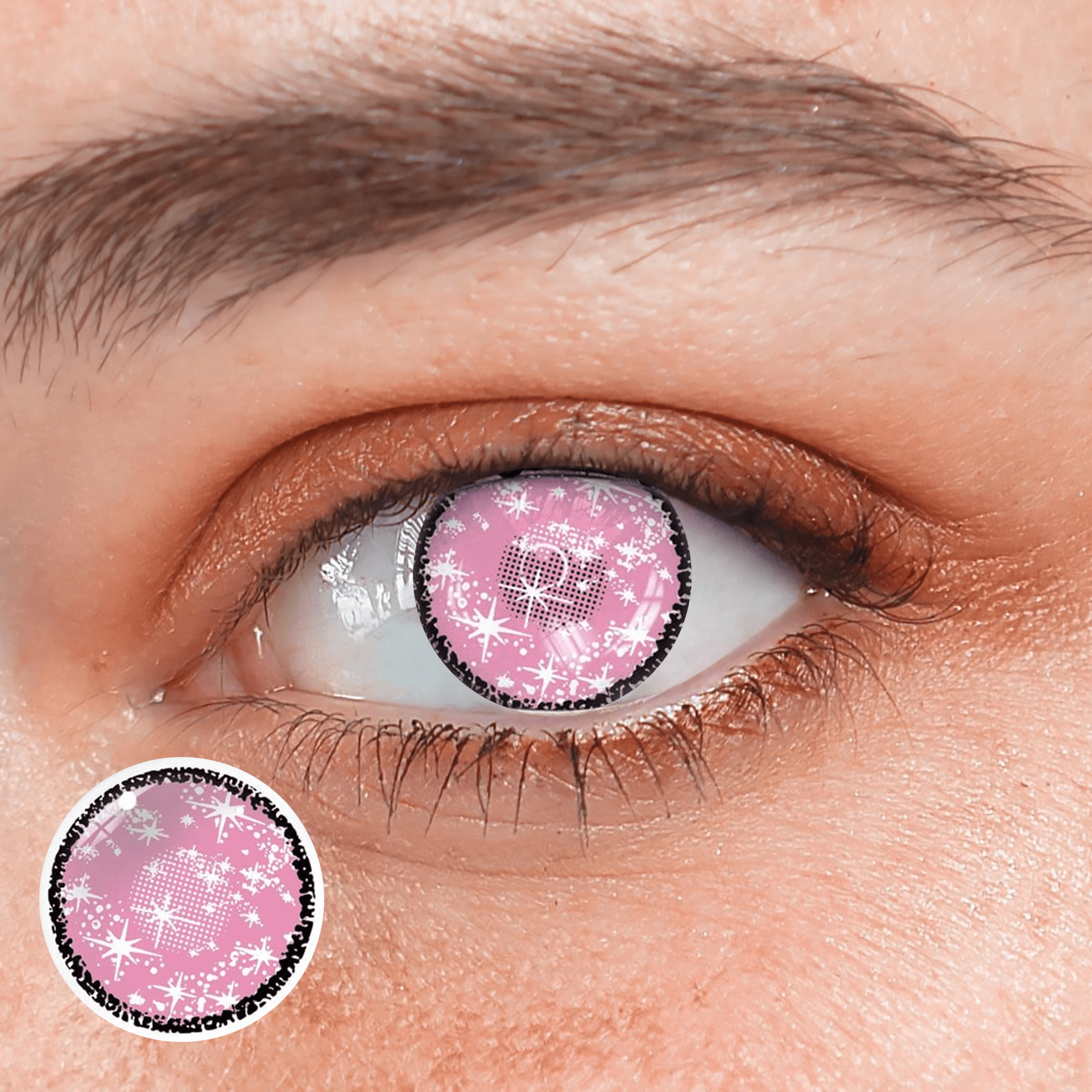 Cosplay Coral Pink Coloured Contact Lenses - BEAUEYE (UK) Main image