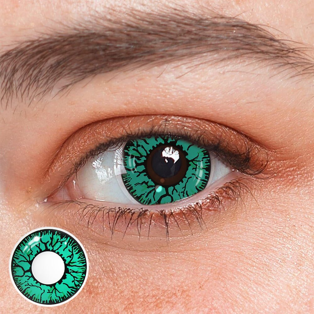 Cosplay Crack Green Coloured Contact Lenses - BEAUEYE (UK) Main image