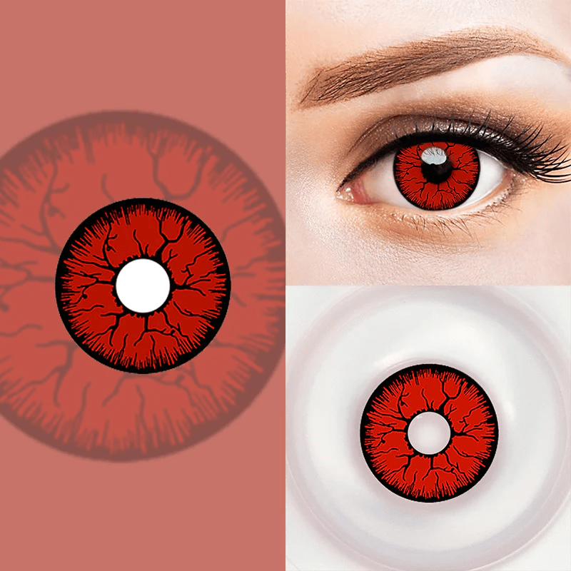 Cosplay Crack Red Prescription Coloured Contact Lenses Secondary image