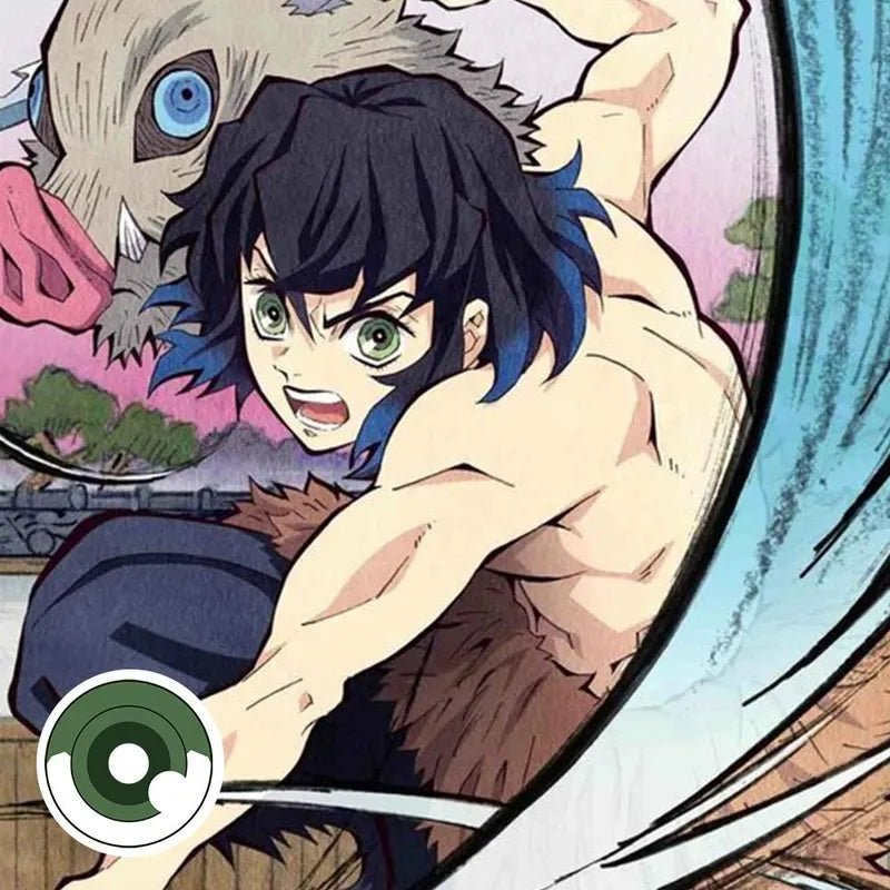 Cosplay Demon Slayer Hashibira Inosuke Green Coloured Contact Lenses Secondary image