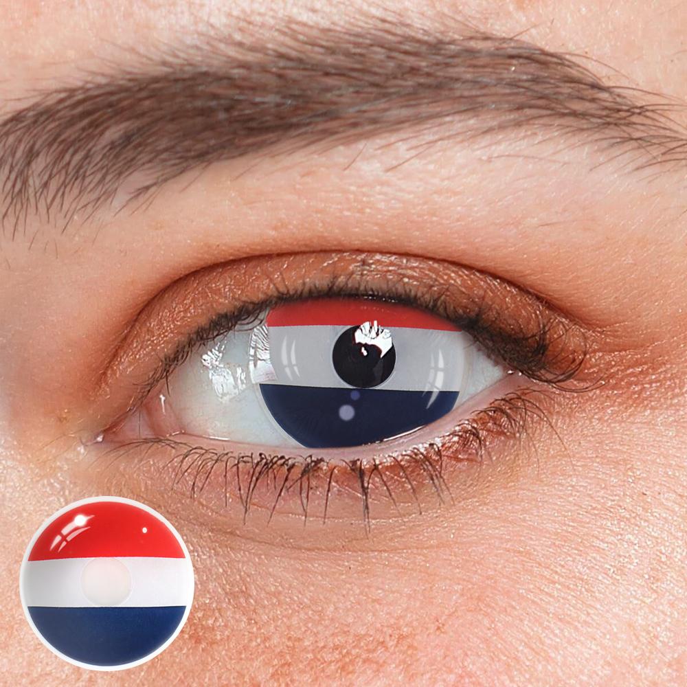 Cosplay France Flag Blue Coloured Contact Lenses - BEAUEYE (UK) Main image