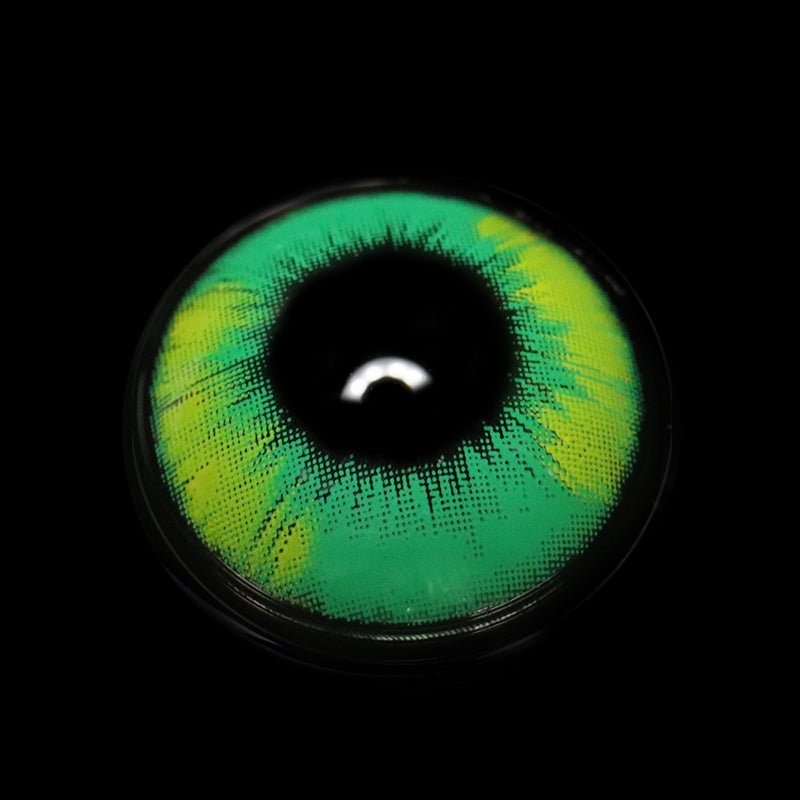 Cosplay Ghost Yellow Green Coloured Contact Lenses Secondary image