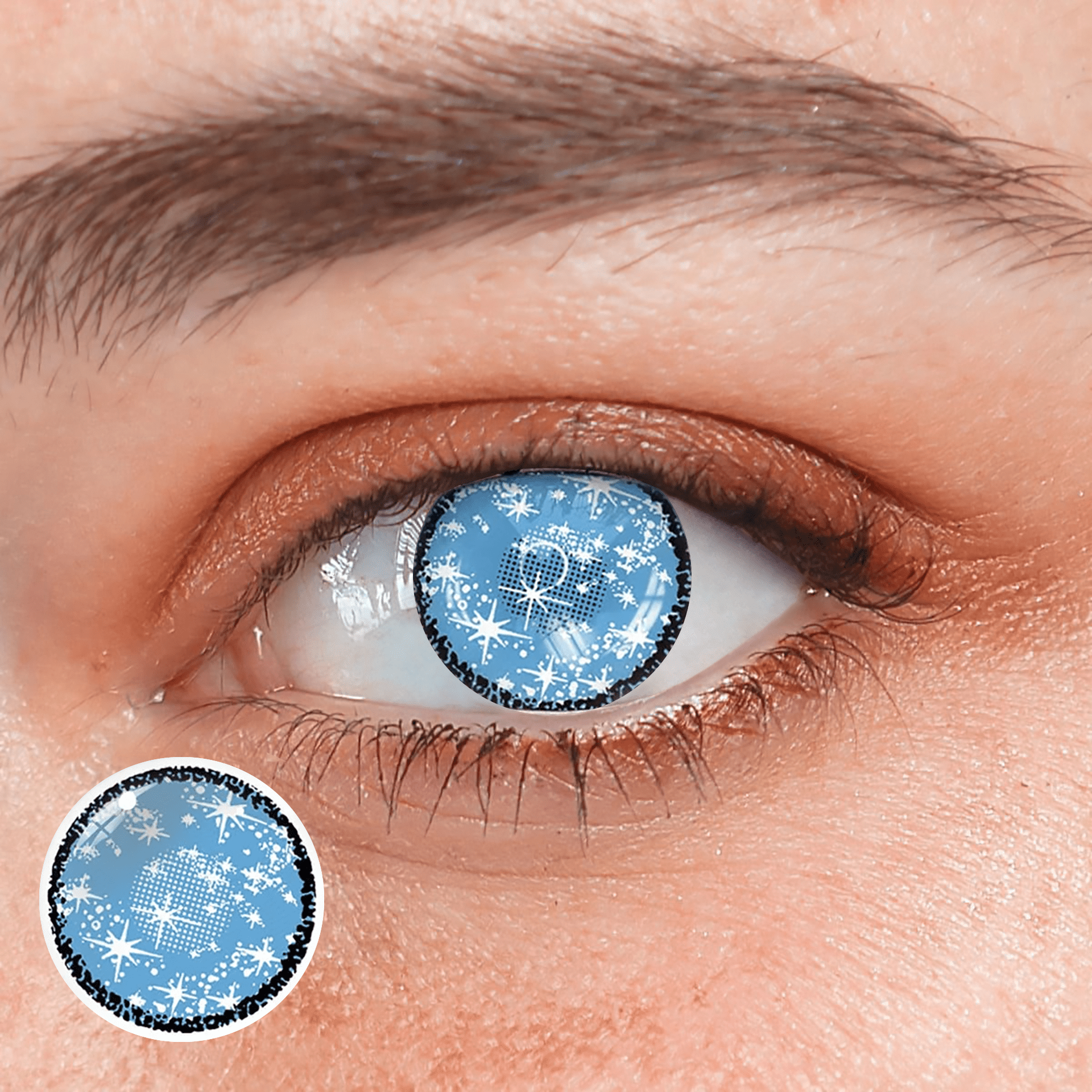 Cosplay Glaciar Blue Coloured Contact Lenses - BEAUEYE (UK) Main image