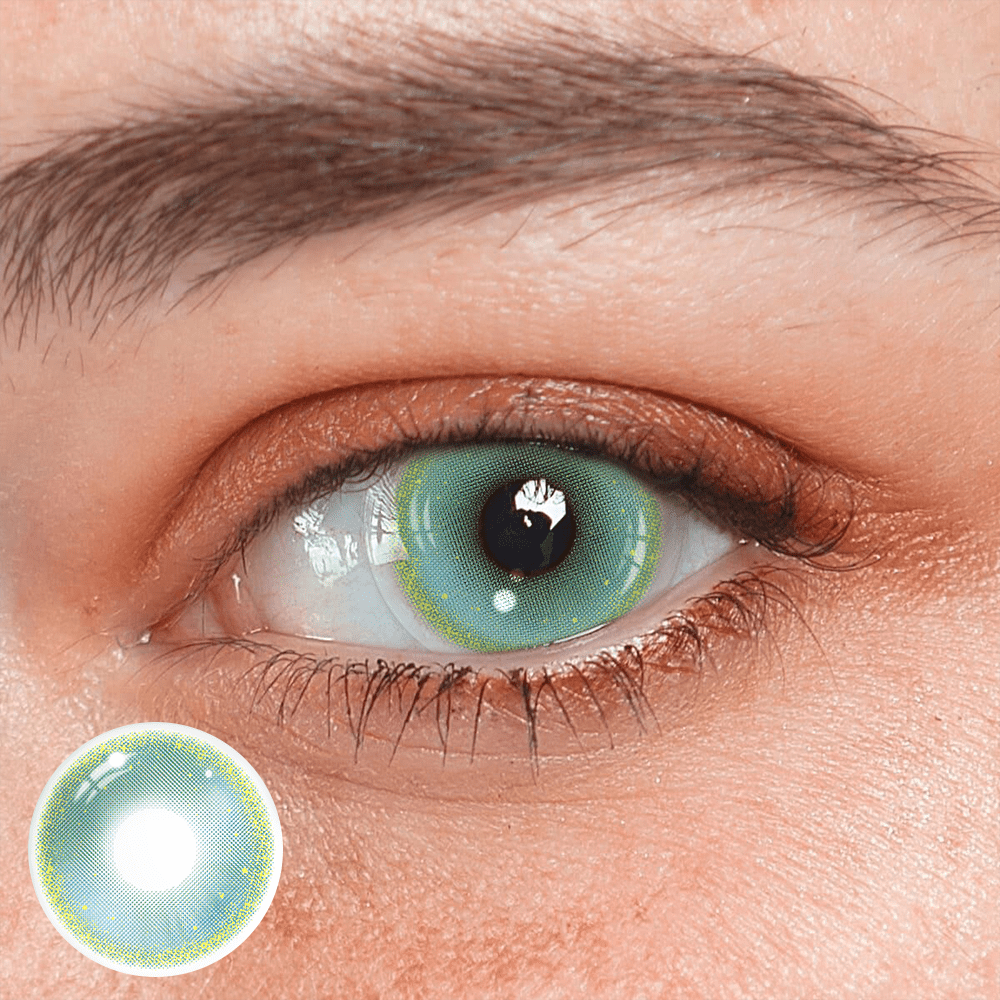 Cosplay Gold Rim Green Coloured Contact Lenses - BEAUEYE (UK) Main image