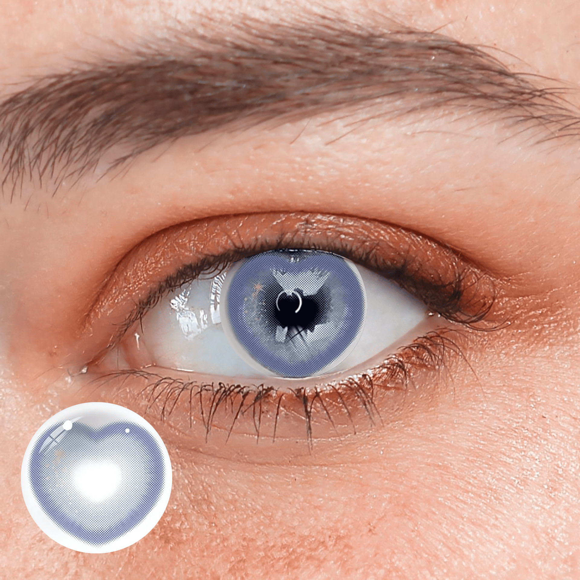 Cosplay Heart Shake Blue Coloured Contact Lenses - BEAUEYE (UK) Main image
