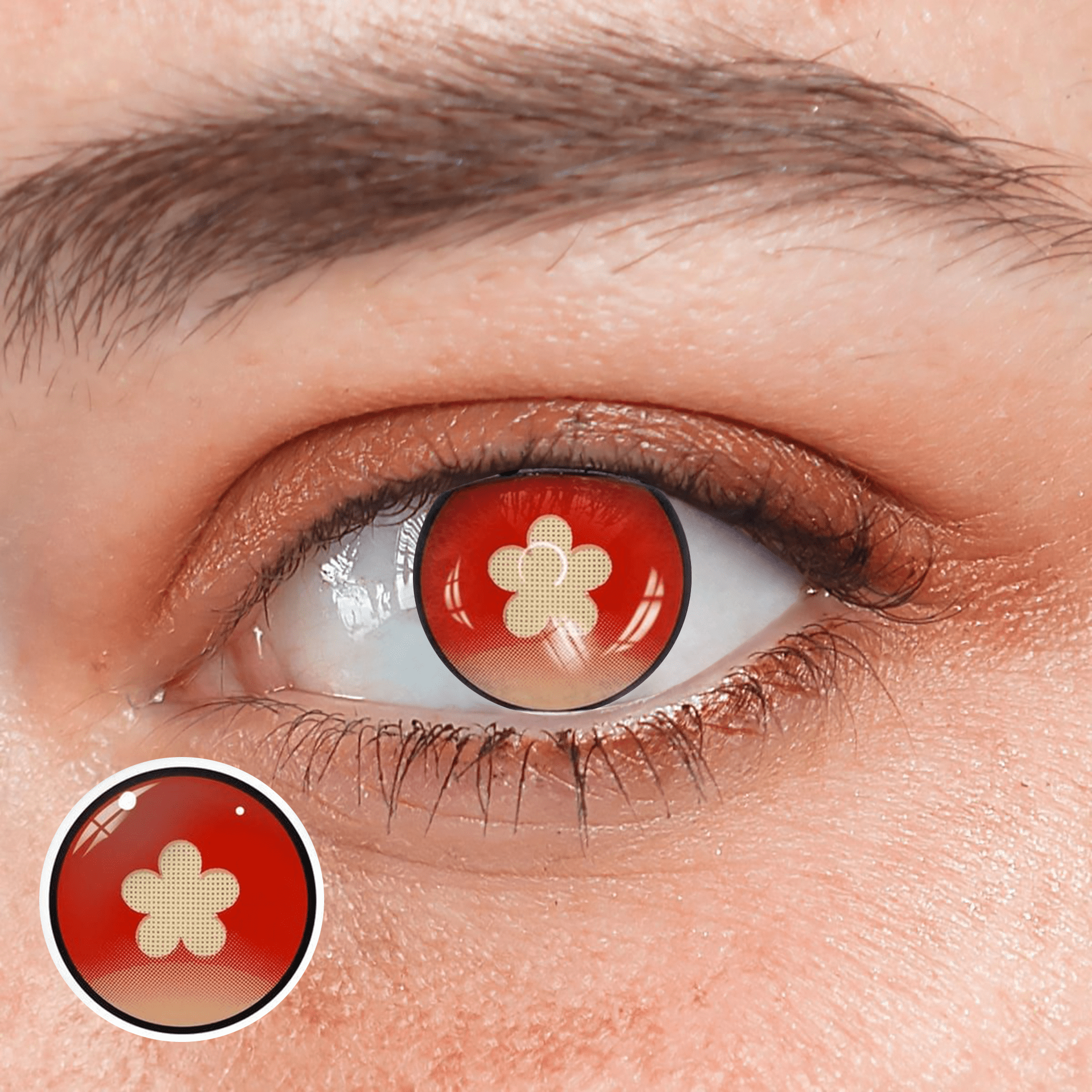 Cosplay Hutao Red Coloured Contact Lenses - BEAUEYE (UK) Main image
