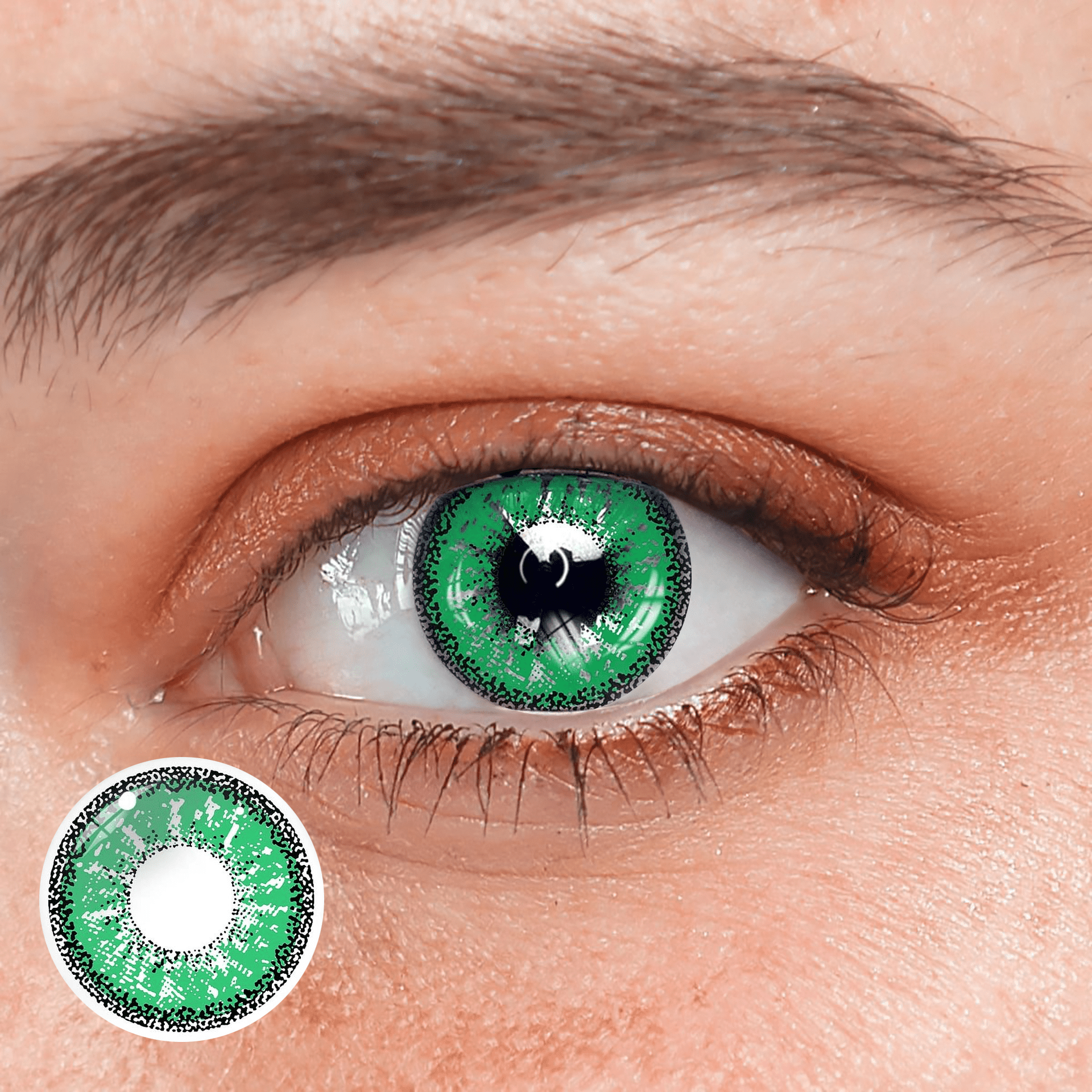 Cosplay ICE Green Prescription Coloured Contact Lenses - BEAUEYE (UK) Main image
