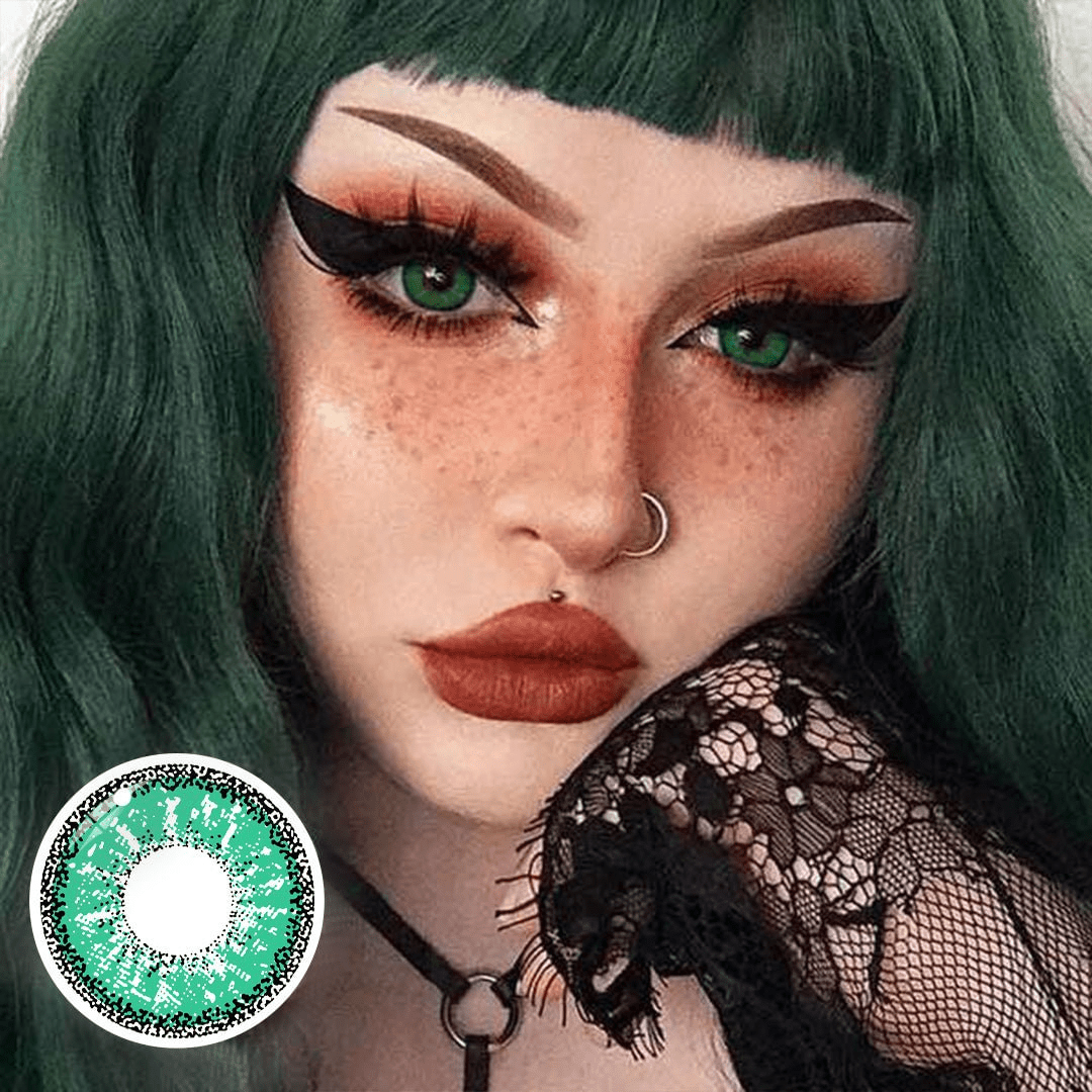Cosplay ICE Green Prescription Coloured Contact Lenses Secondary image
