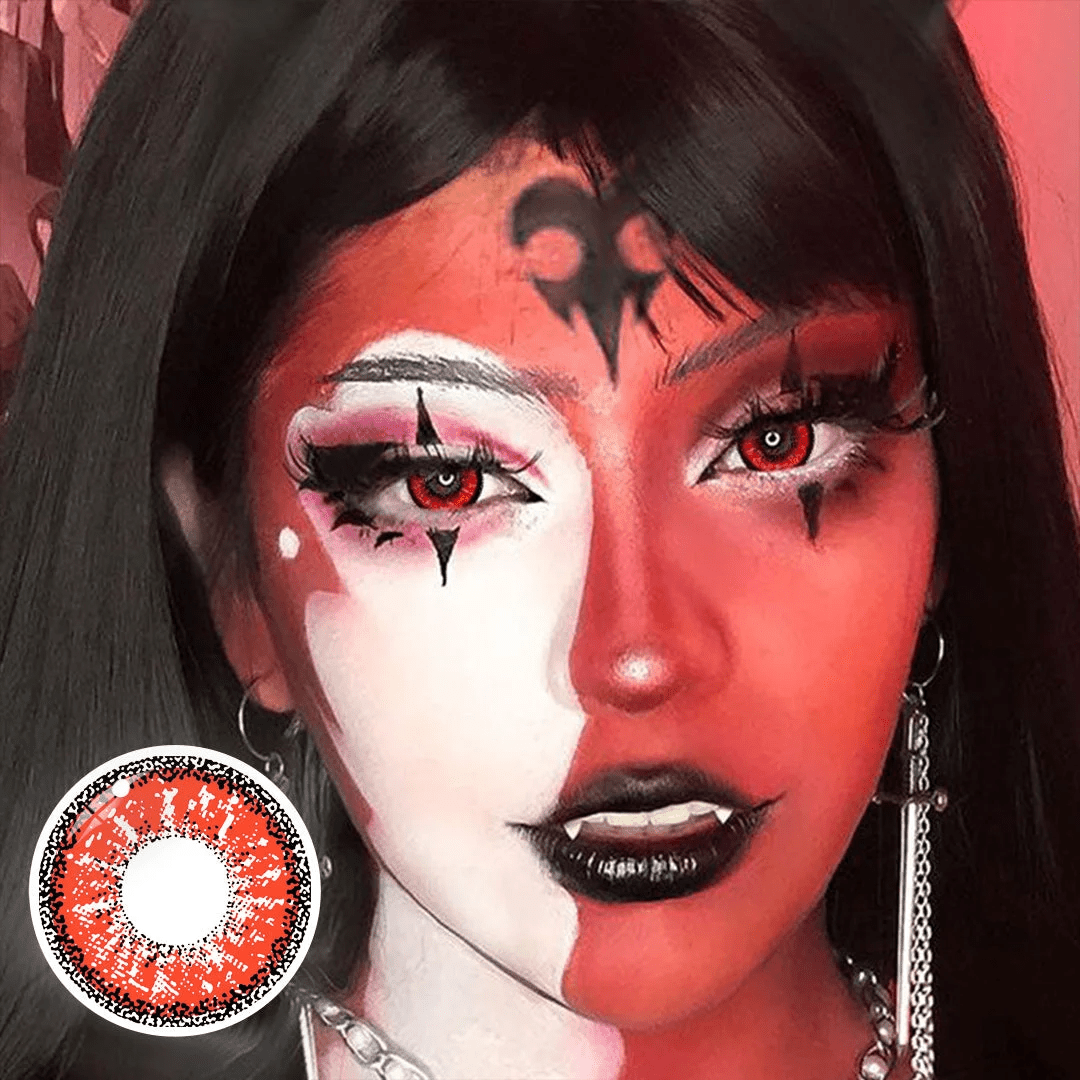 Cosplay ICE Red Prescription Coloured Contact Lenses Secondary image