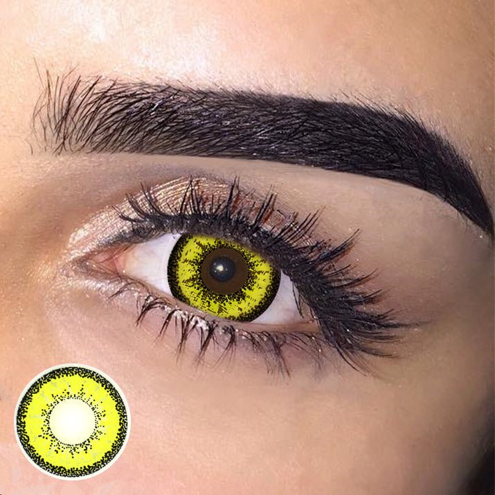 Cosplay ICE Yellow Prescription Coloured Contact Lenses - BEAUEYE (UK) Main image
