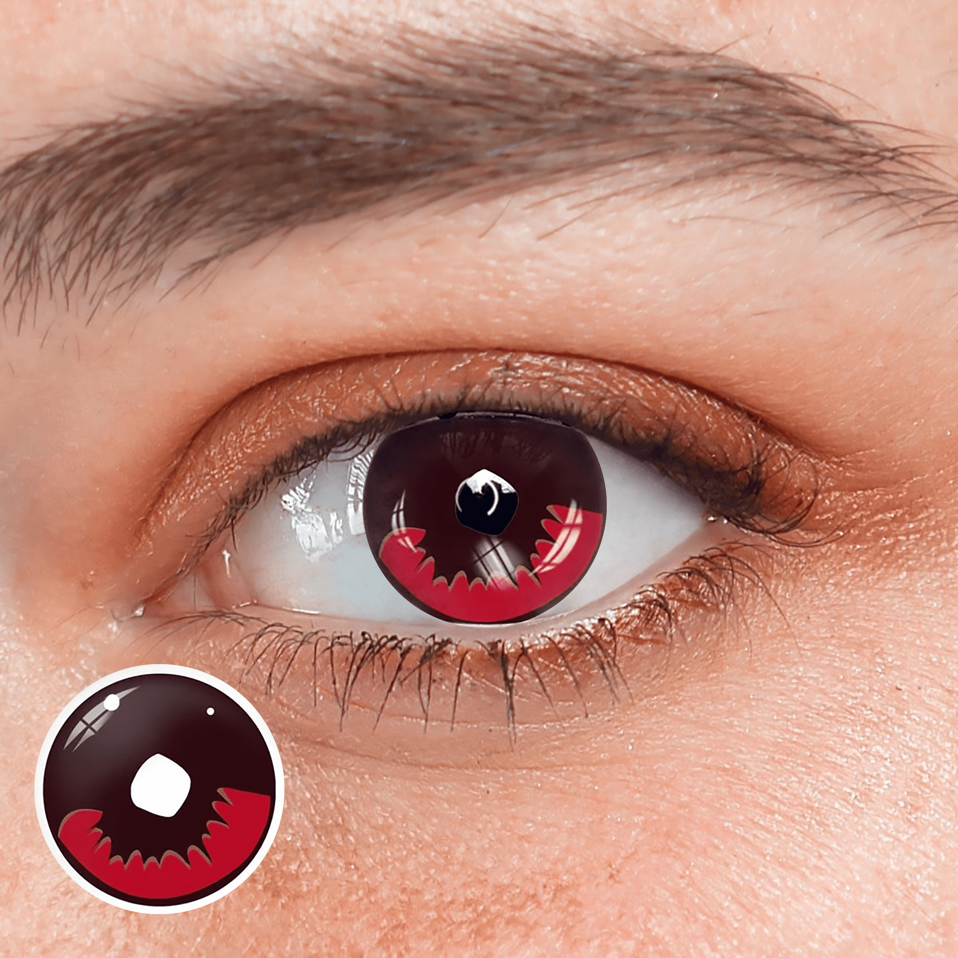 Cosplay KamadoTanjirou Red Coloured Contact Lenses - BEAUEYE (UK) Main image