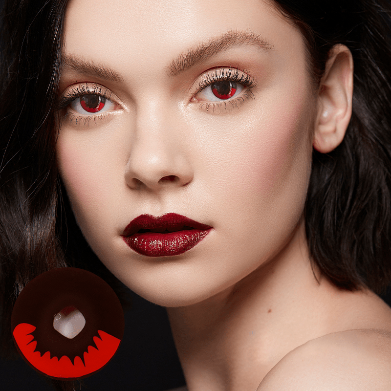 Cosplay KamadoTanjirou Red Coloured Contact Lenses Secondary image