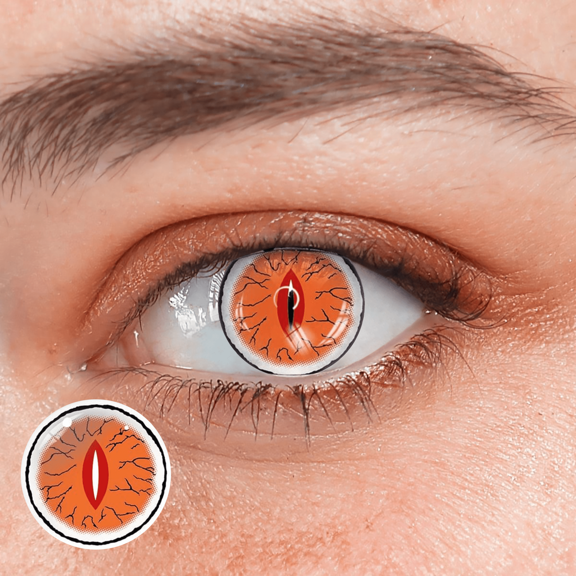 Cosplay Kibutsuji Muzan Red Coloured Contact Lenses - BEAUEYE (UK) Main image
