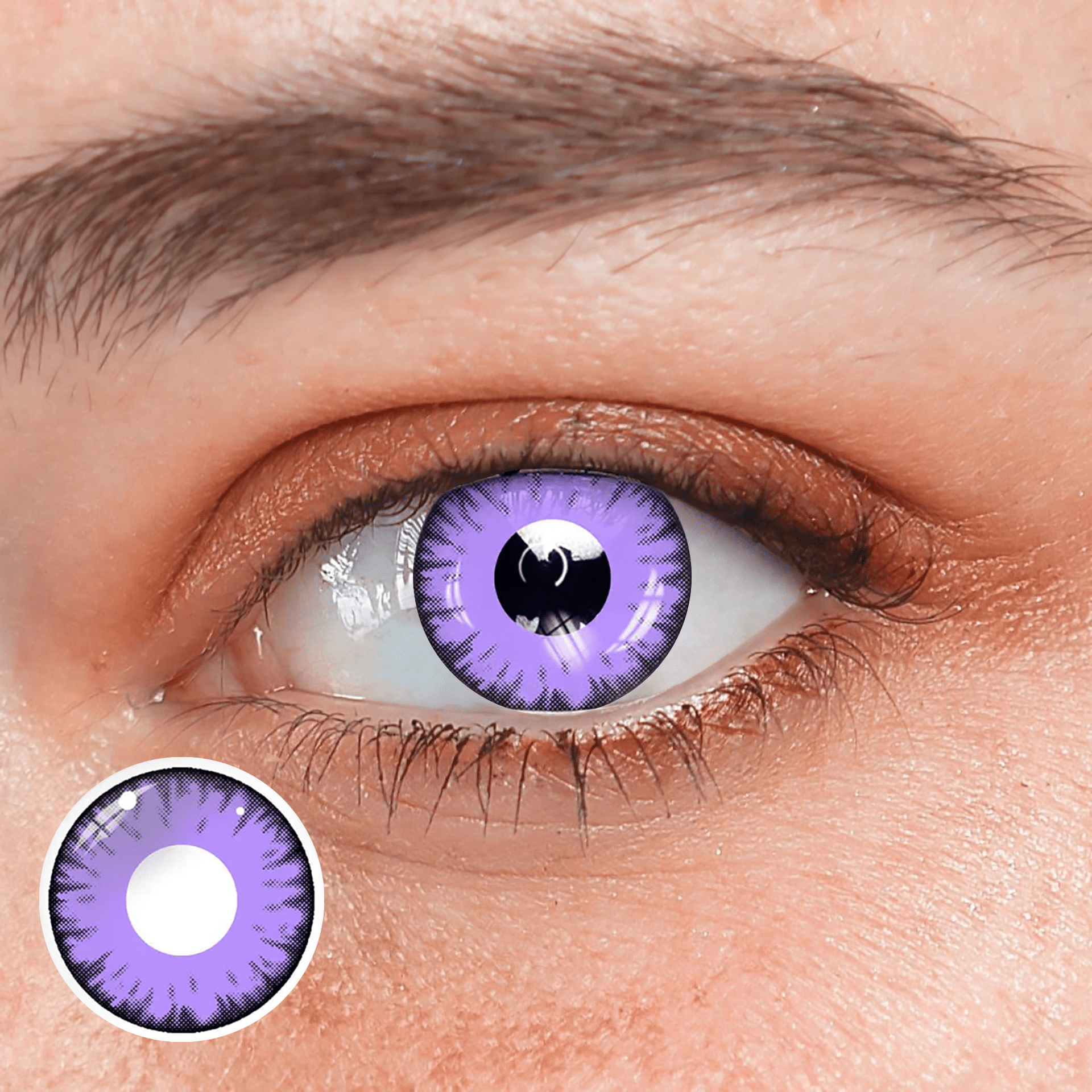 Cosplay Lucifer's Eye Purple Prescription Coloured Contact Lenses - BEAUEYE (UK) Main image