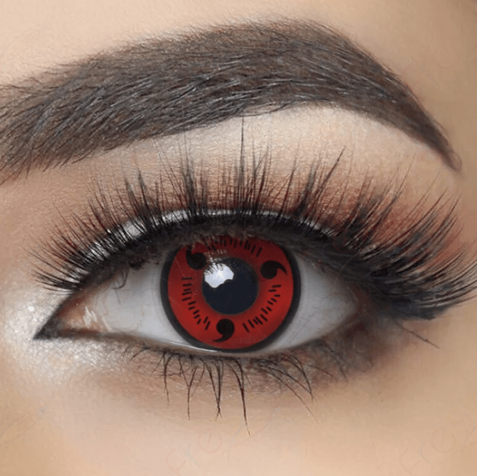 Cosplay Naruto Red Sasuke Sharingan Prescription Coloured Contact Lenses - BEAUEYE (UK) Main image