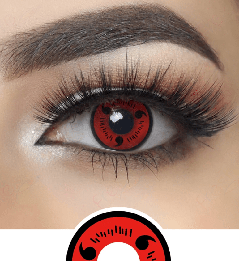 Cosplay Naruto Red Sasuke Sharingan Prescription Coloured Contact Lenses Secondary image