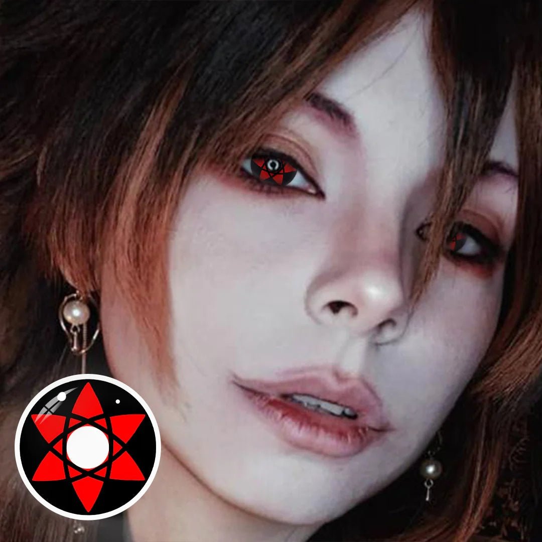 Cosplay NARUTO Uchiha Sasuke Hexagram Shalingan Red Prescription Coloured Contact Lenses Secondary image