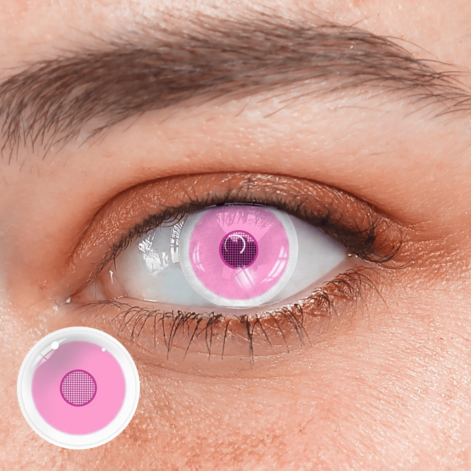 Cosplay Rose Bloom Pink Coloured Contact Lenses - BEAUEYE (UK) Main image