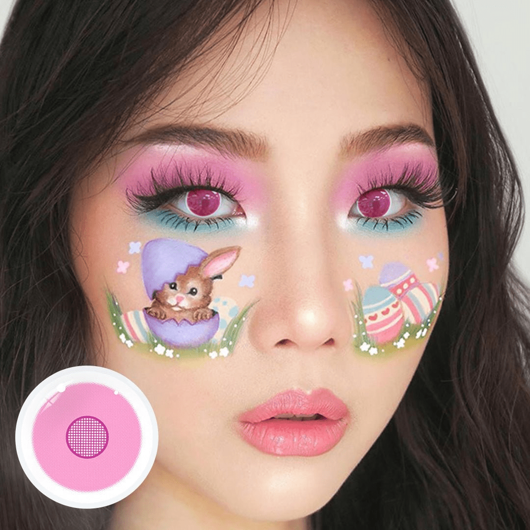 Cosplay Demon Slayer Rose Bloom Pink Coloured Contact Lenses Secondary image