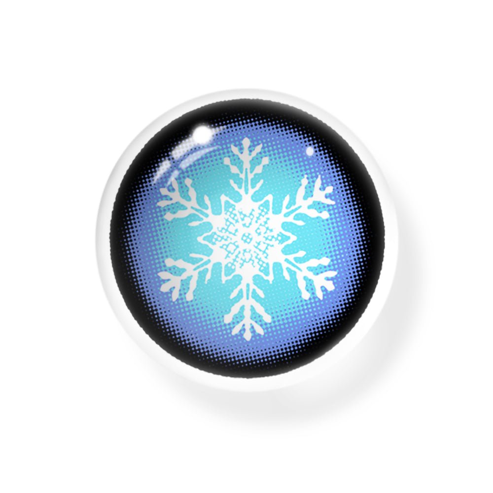 Cosplay Snow Flake Blue Coloured Contact Lenses Secondary image