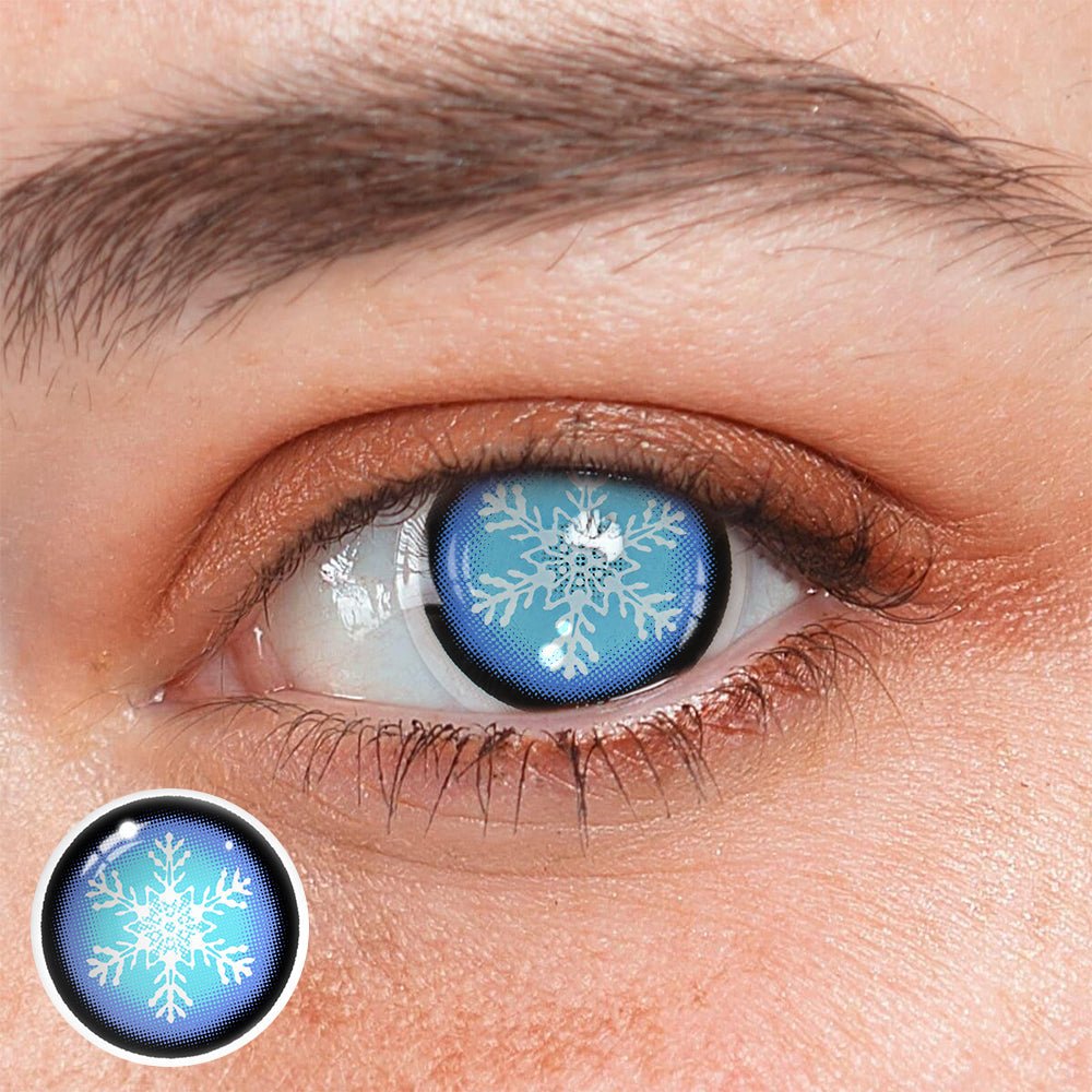 Cosplay Snow Flake Blue Coloured Contact Lenses - BEAUEYE (UK) Main image