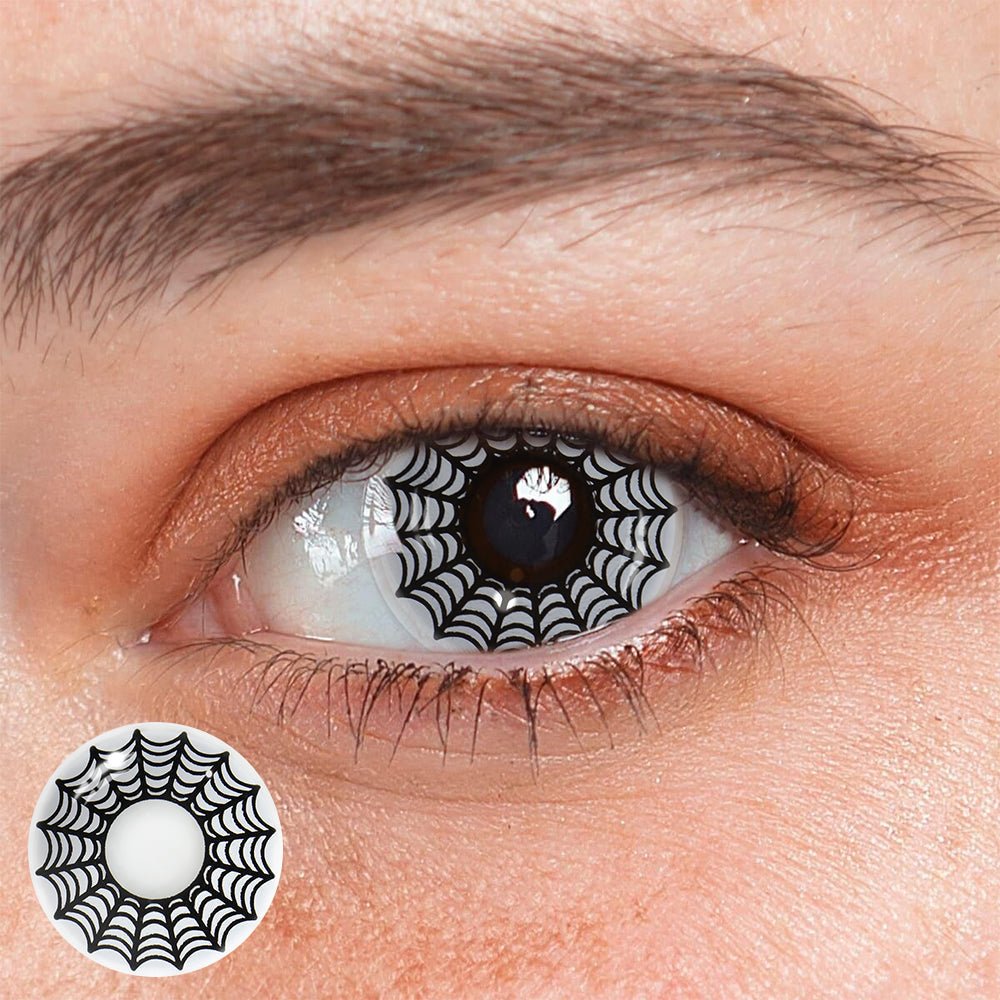 Cosplay SpiderWeb Black Coloured Contact Lenses - BEAUEYE (UK) Main image