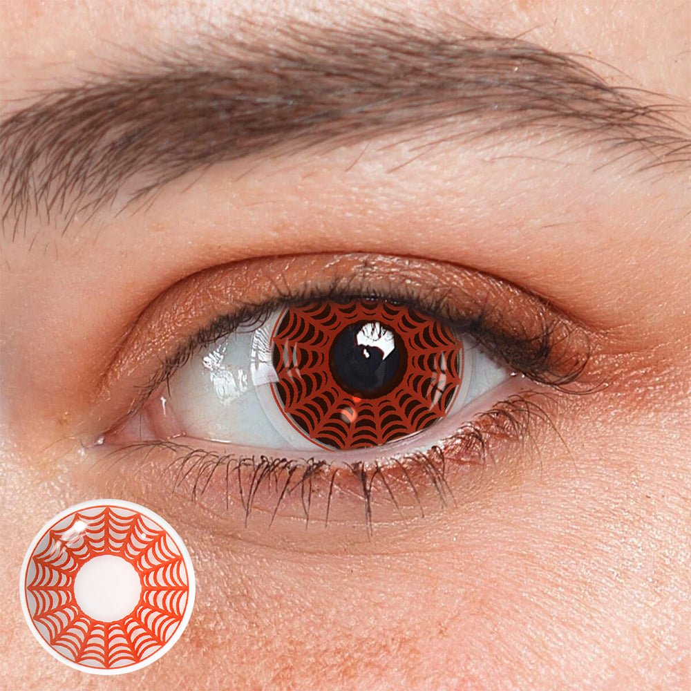 Cosplay SpiderWeb Red Coloured Contact Lenses - BEAUEYE (UK) Main image
