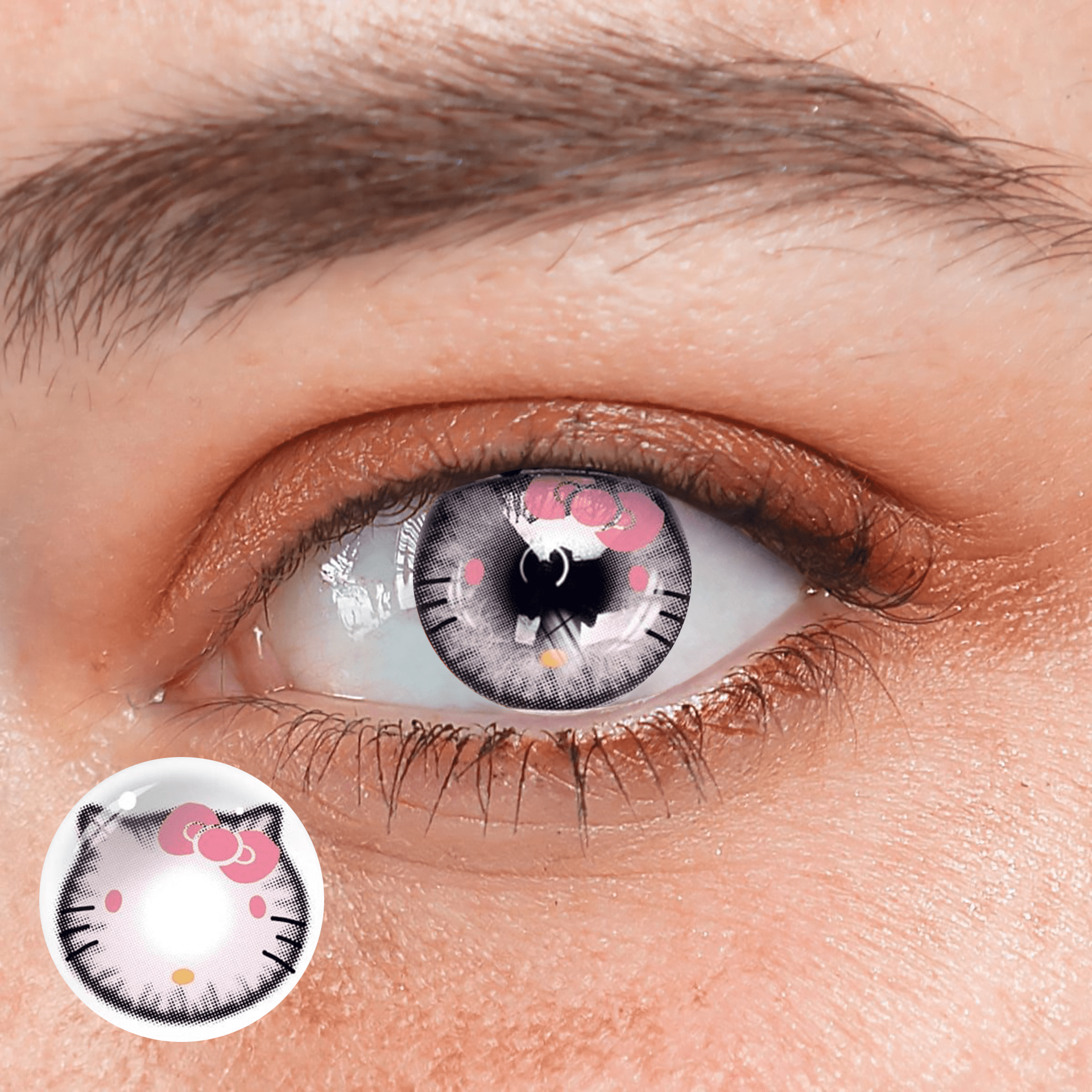 Cosplay Sweet Kitty Pink Coloured Contact Lenses - BEAUEYE (UK) Main image