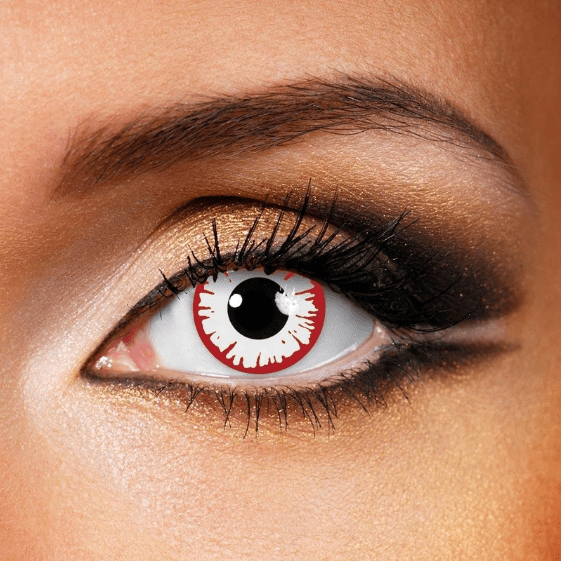 Cosplay WHITE DEMON Red Coloured Contact Lenses - BEAUEYE (UK) Main image