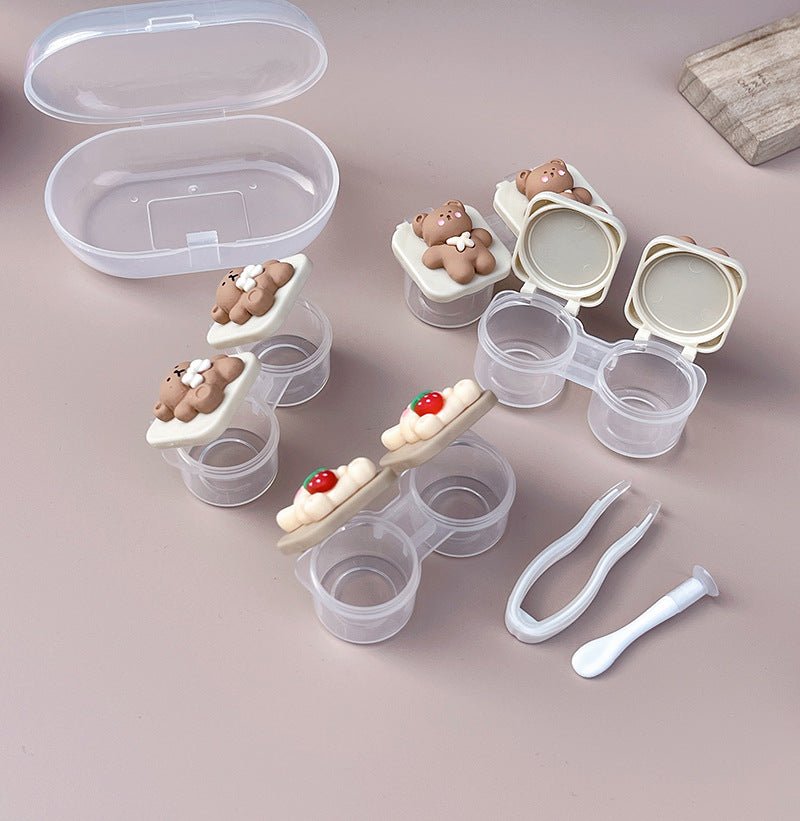 Cute Bear Colored Contact Lens Case Secondary image