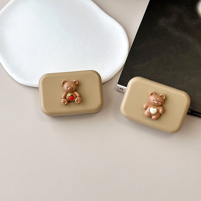 Cute Bear Pupil Colored Contact Lens Case Secondary image