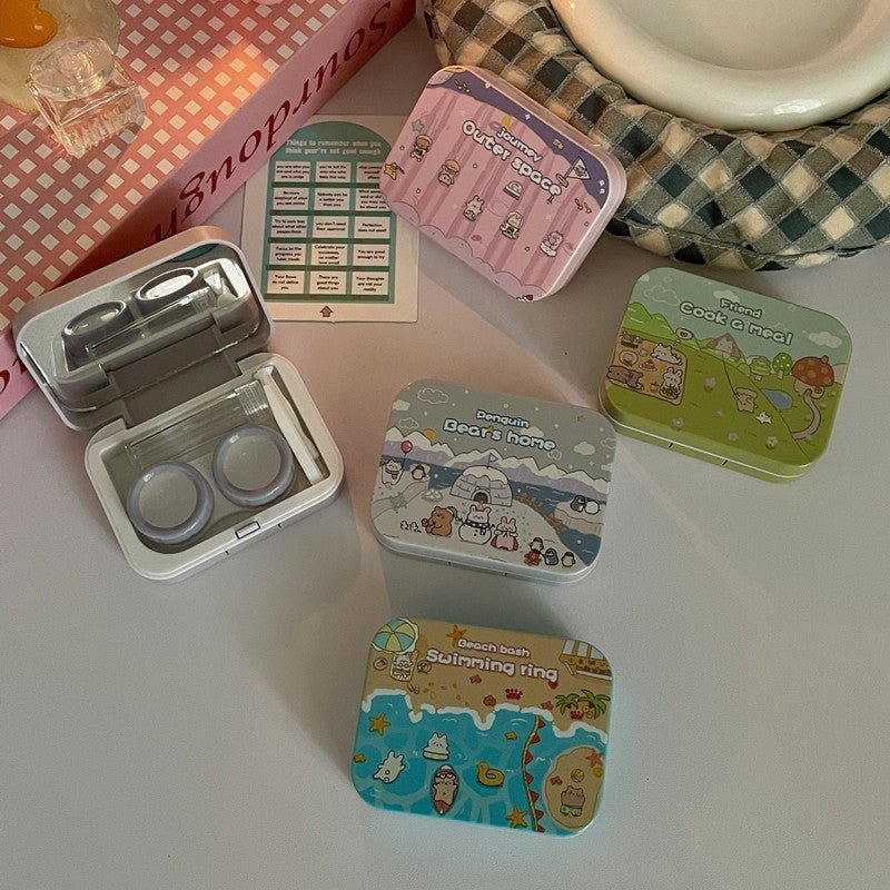 Cute Cartoon Simple Colored Contact Lens Case - BEAUEYE (UK) Main image