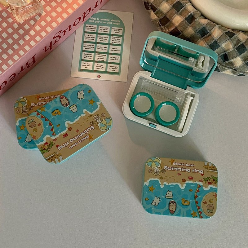Cute Cartoon Simple Colored Contact Lens Case - BEAUEYE (UK)