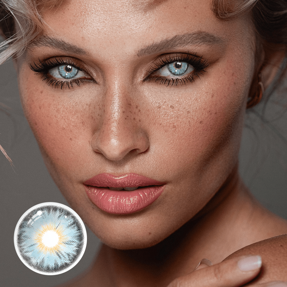 Cyrene Blue Coloured Contact Lenses Secondary image