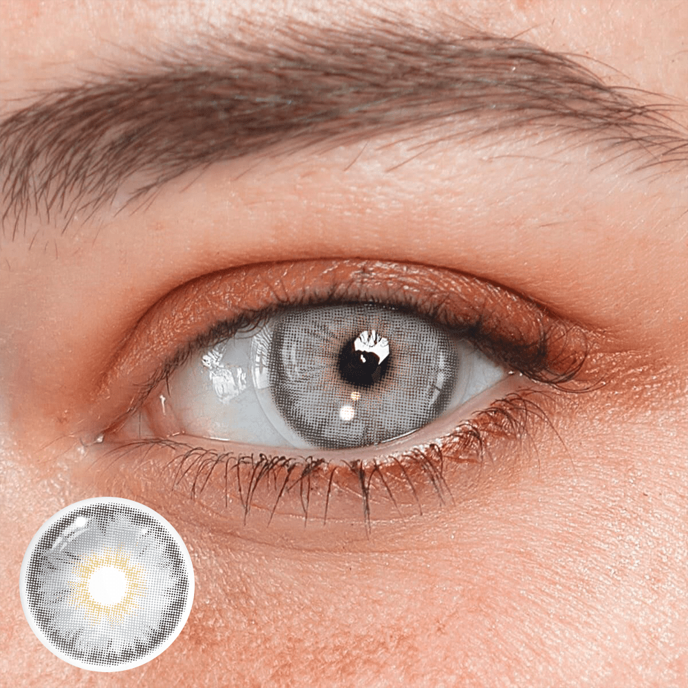 Cyrene Gray Prescription Coloured Contact Lenses Secondary image