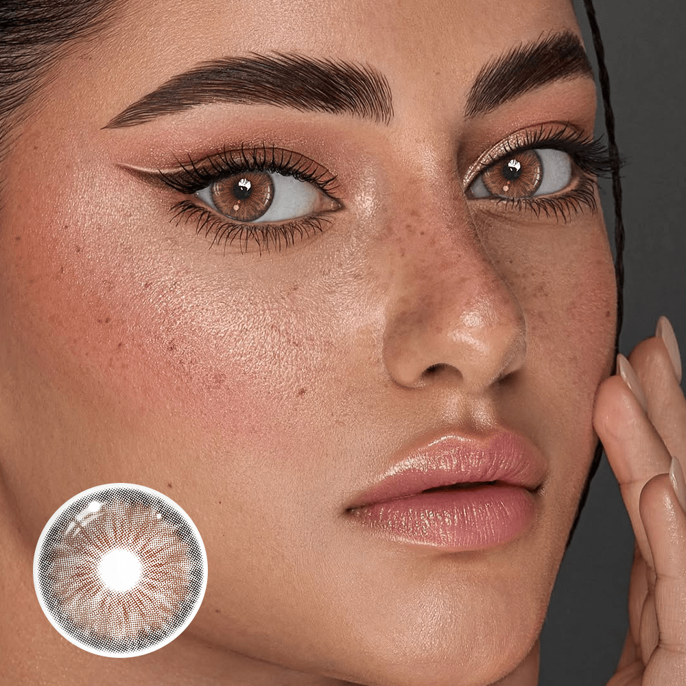 Cyrene Hazel Prescription Coloured Contact Lenses Secondary image