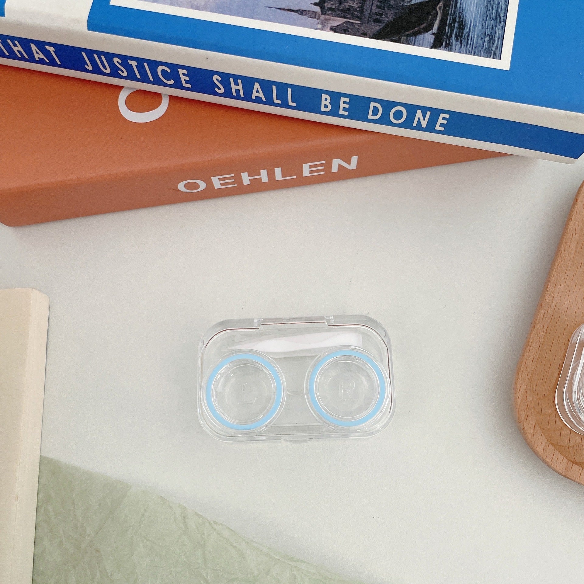 Transparent Ins Style Simple and Compact Colored Contact Lens Case