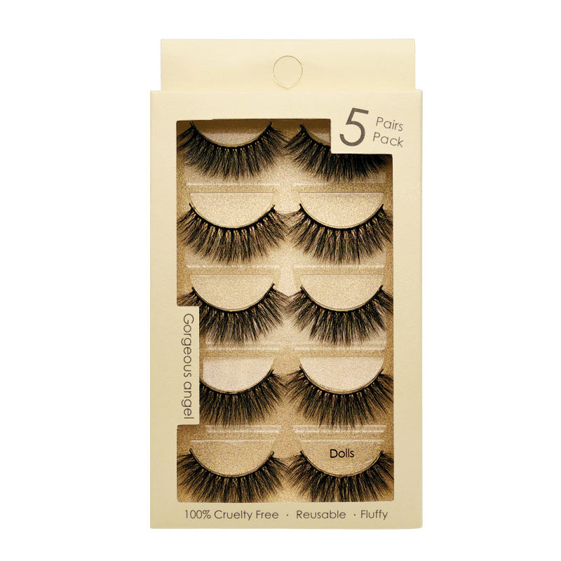 New 3D 5 Piece Dolls Mink Hair Eyelashes