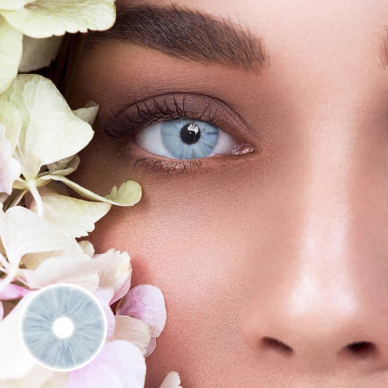 Clover Blue Prescription Coloured Contact Lenses Secondary image