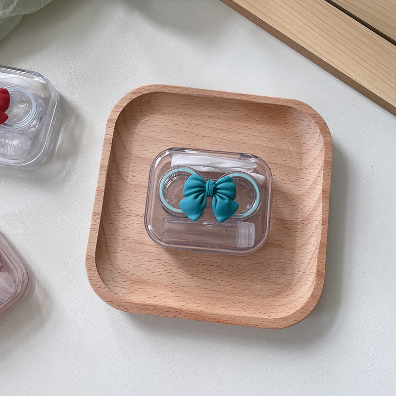 Transparent Portable Bow Colored Contact Lens Case