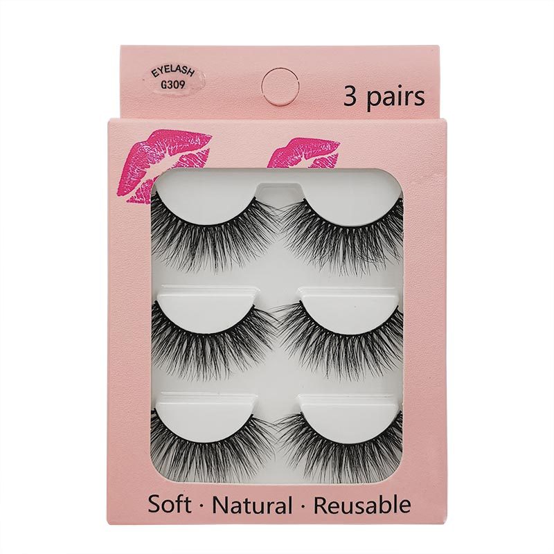 3D Natural Bridal Makeup 3 Piece Mink Hair Eyelashes