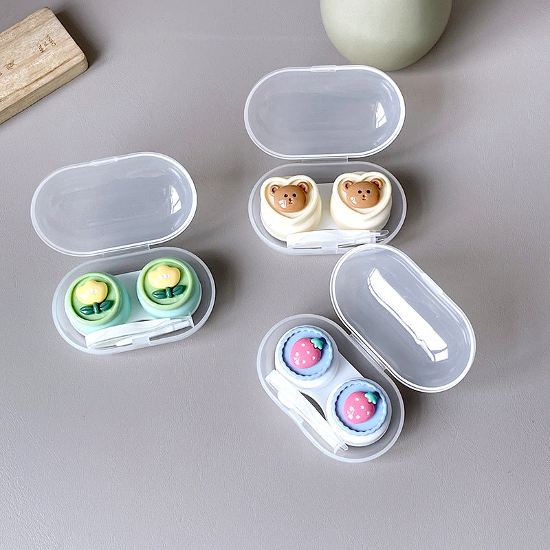 Small Fresh Bear Rabbit Colored Contact Lens Case